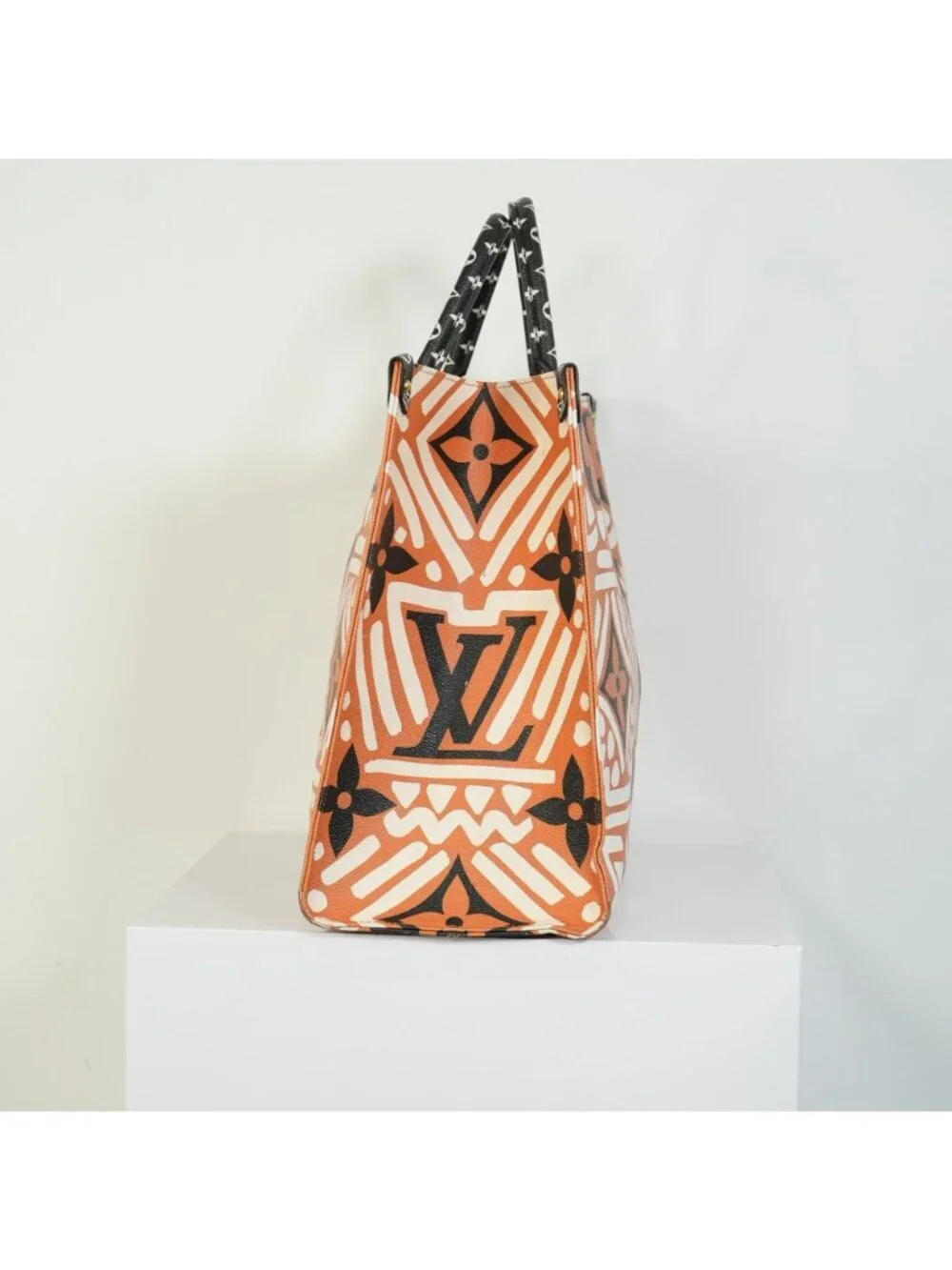 Louis Vuitton Onthego MM LV Crafty Tote Bag Caramel Cream Black Monogram